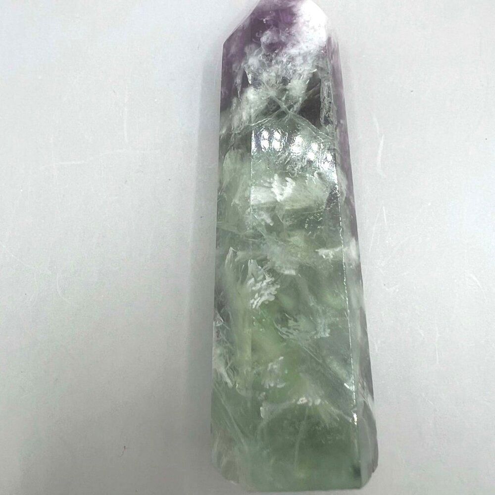 Snowflake/Feather Fluorite Point - Picture 4 of 9
